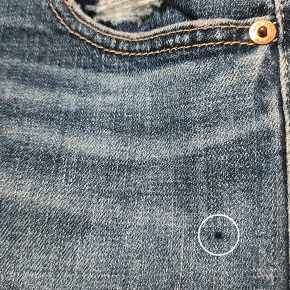 NWT Gap Womens Girlfriend Mid Rise Jeans Distressed Raw Hem Blue Size 25/0 - Picture 4 of 12